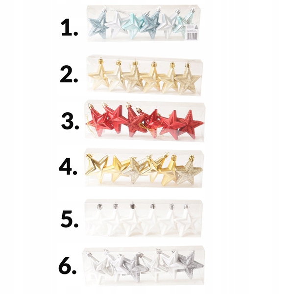 

Bombki choinkowe gwiazdki 6szt do wyboru