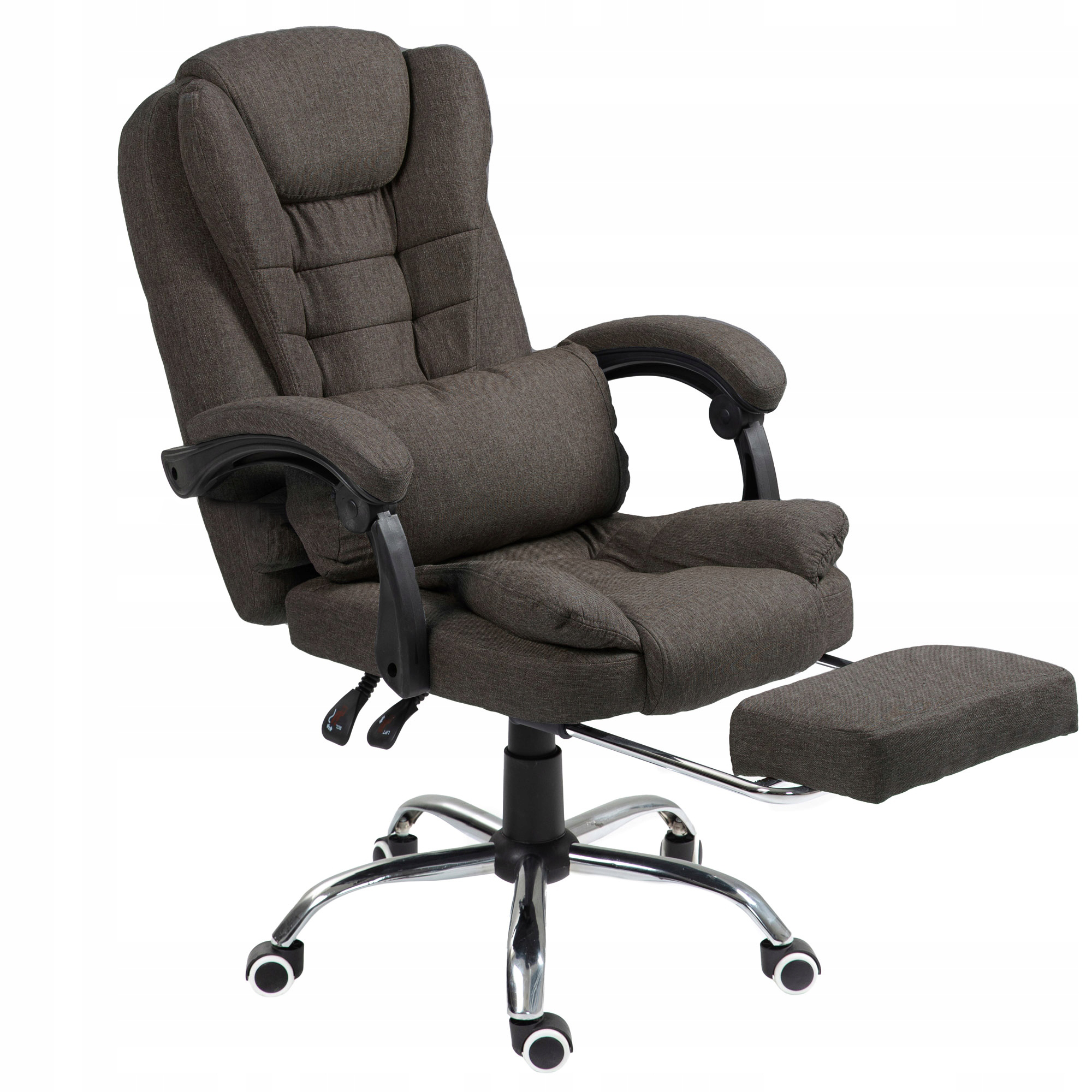 Textilné kancelárske podnožkové kreslo Giosedio NBR003, hnedé