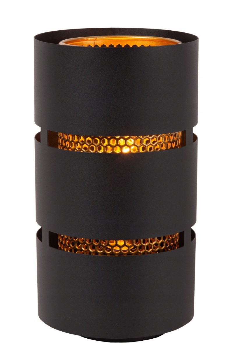 Stolová nočná lampa tuba 30 cm čierna zlatá moderná do spálne Lucide
