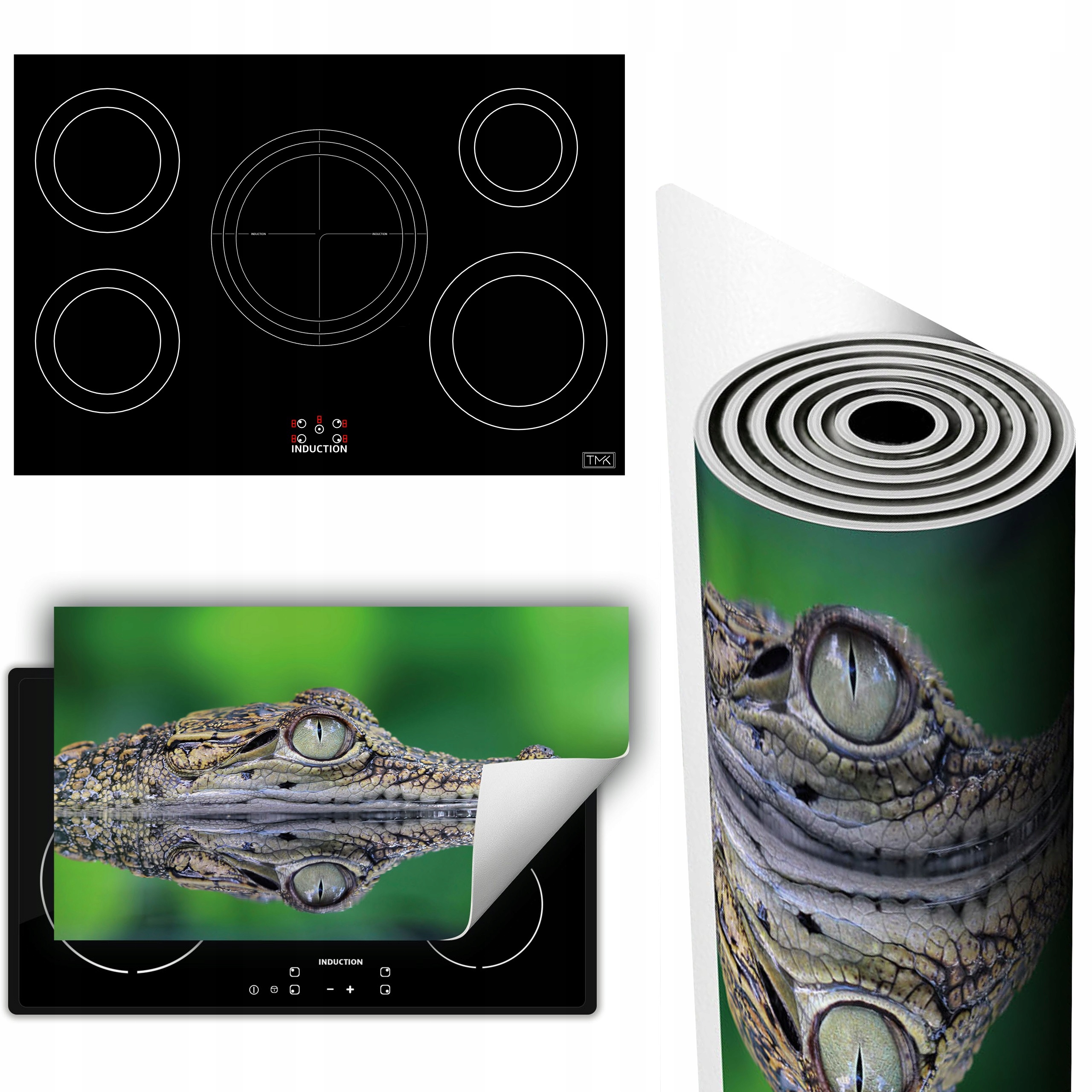 Vinylová Podložka Na Ochranu Kuchyňské Desky 90x52 zelená krokodýl