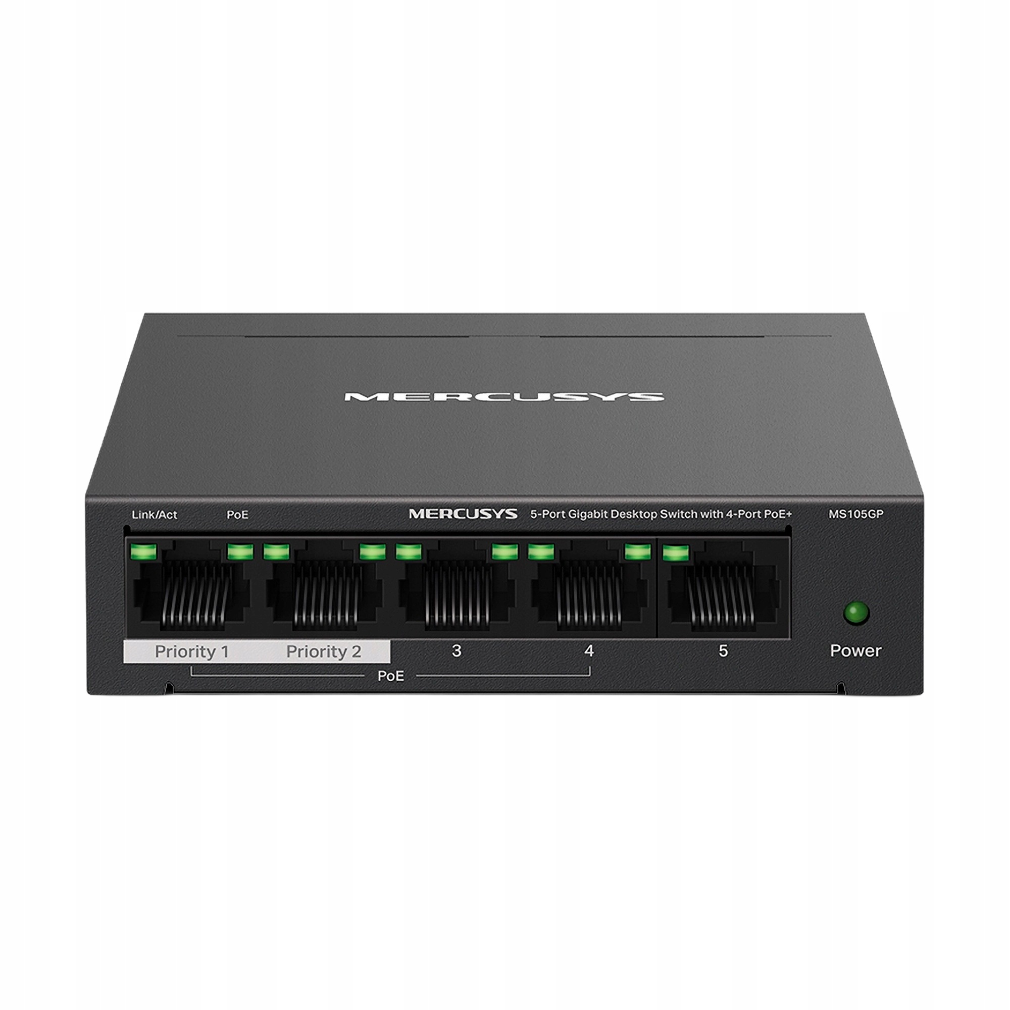 Switch Mercusys MS105GP, 5 portów 10/ 100/ 1000 Mb/ s Gigabit Mercusys
