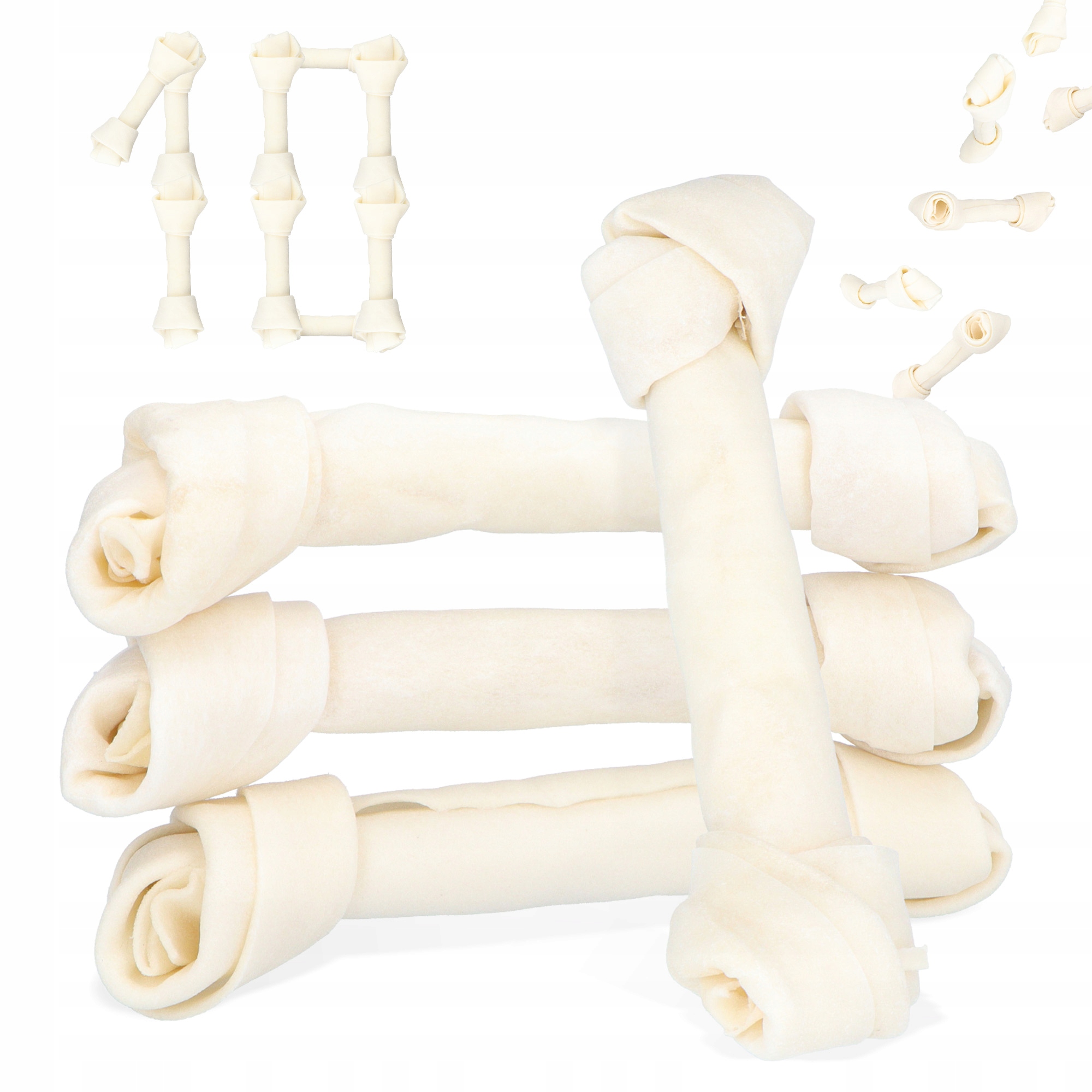 Levně 10 x Kost Psa Přírodní Vázaná 21 cm Kousátka Pochoutky Žvýkací Pochoutky Vol Xq