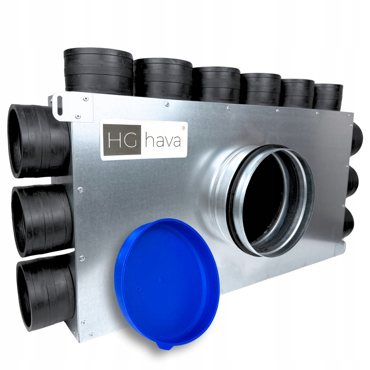 Rozvodná skříň, rozdělovač potrubí, ventilace fi200 12x75 mm