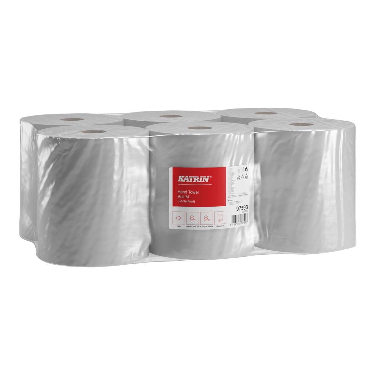Levně Papírový ručník v roli 300 m Katrin M1 6 rolí, bílý