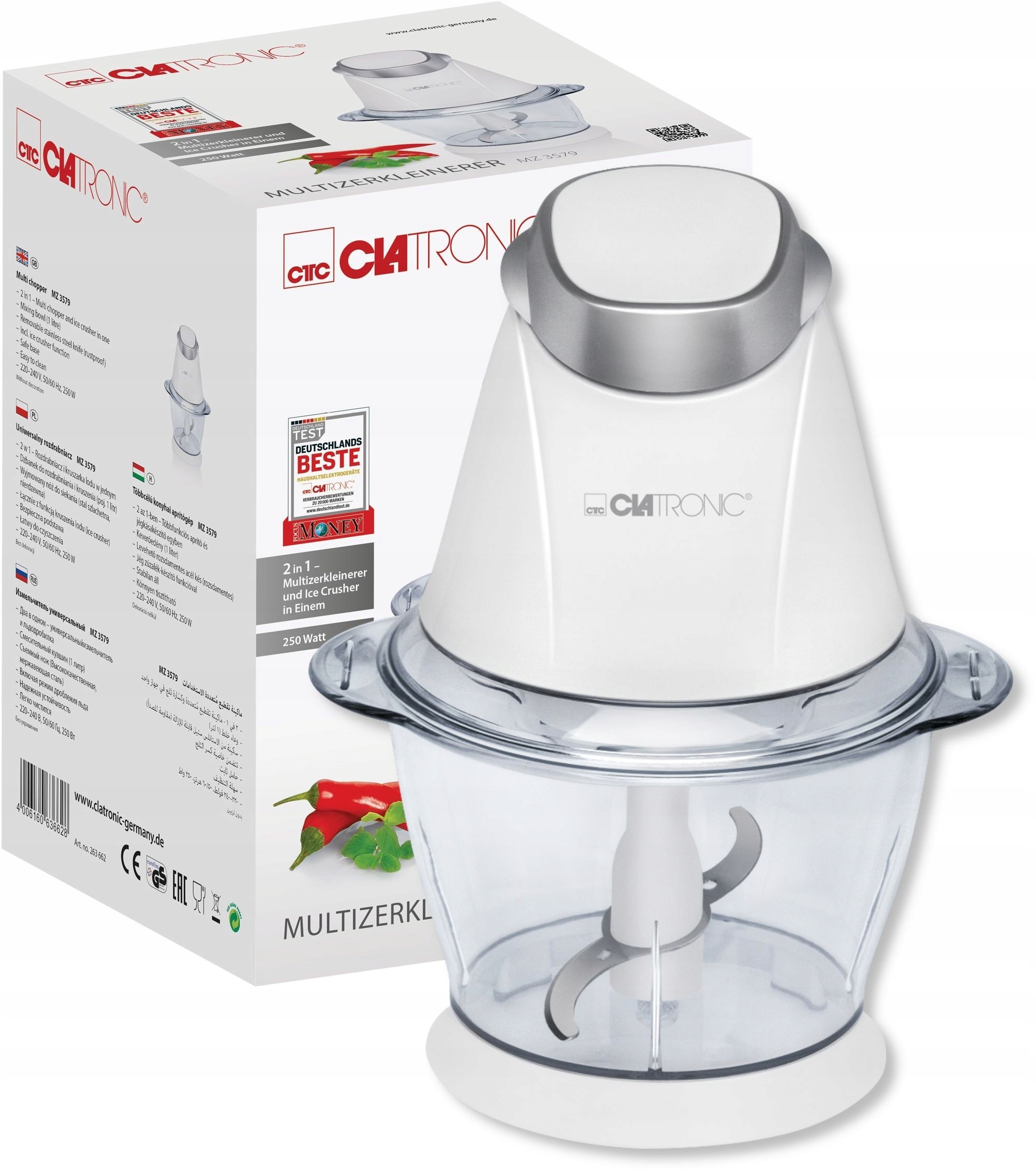 ELEKTRYCZNY ROZDRABNIACZ SZATKOWNICA MALAKSER WARZYW SIEKACZ CLATRONIC MZ B