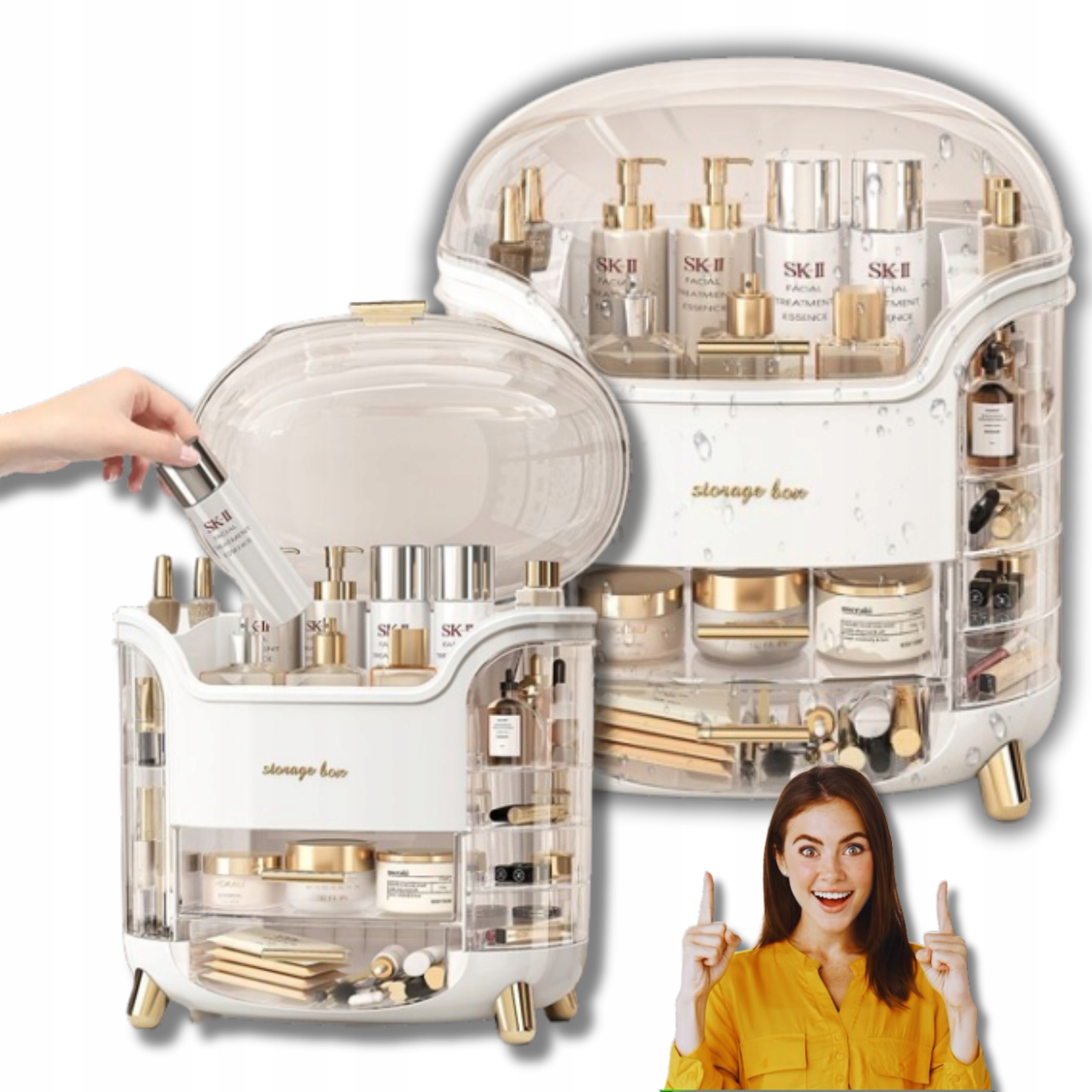 Šperkovnice Organizér Toaletní Stolek Na Kosmetiku Šperky Velký Víceúrovňový XL