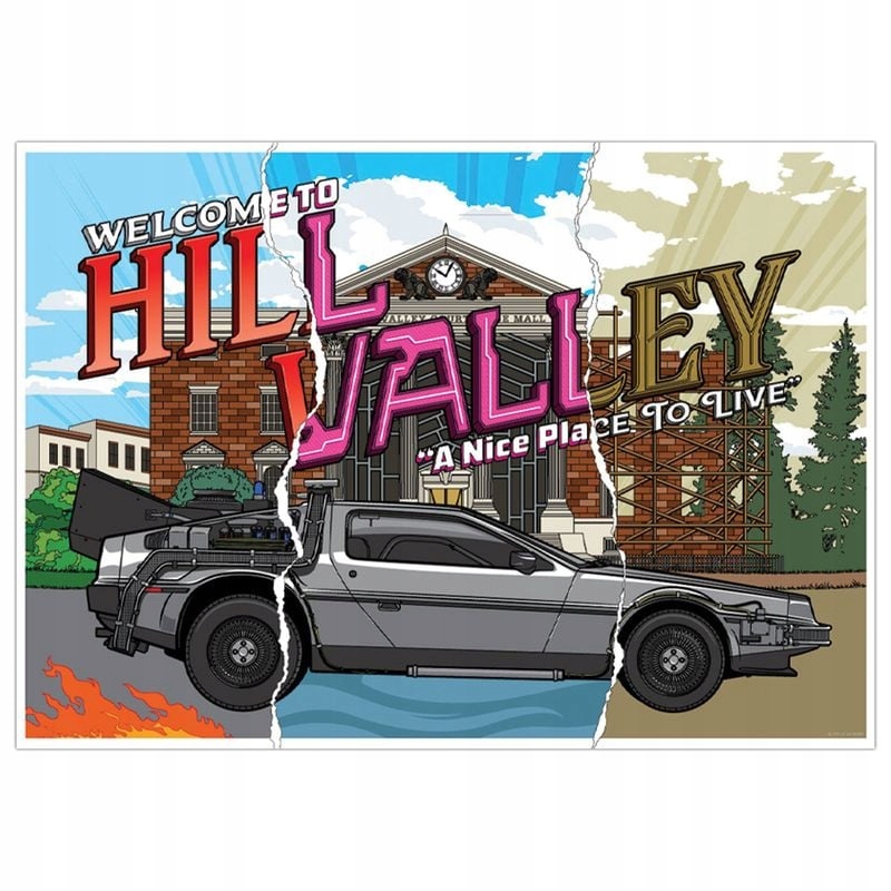 Back To The Future Hill Valley Art Print Limitovaná edice