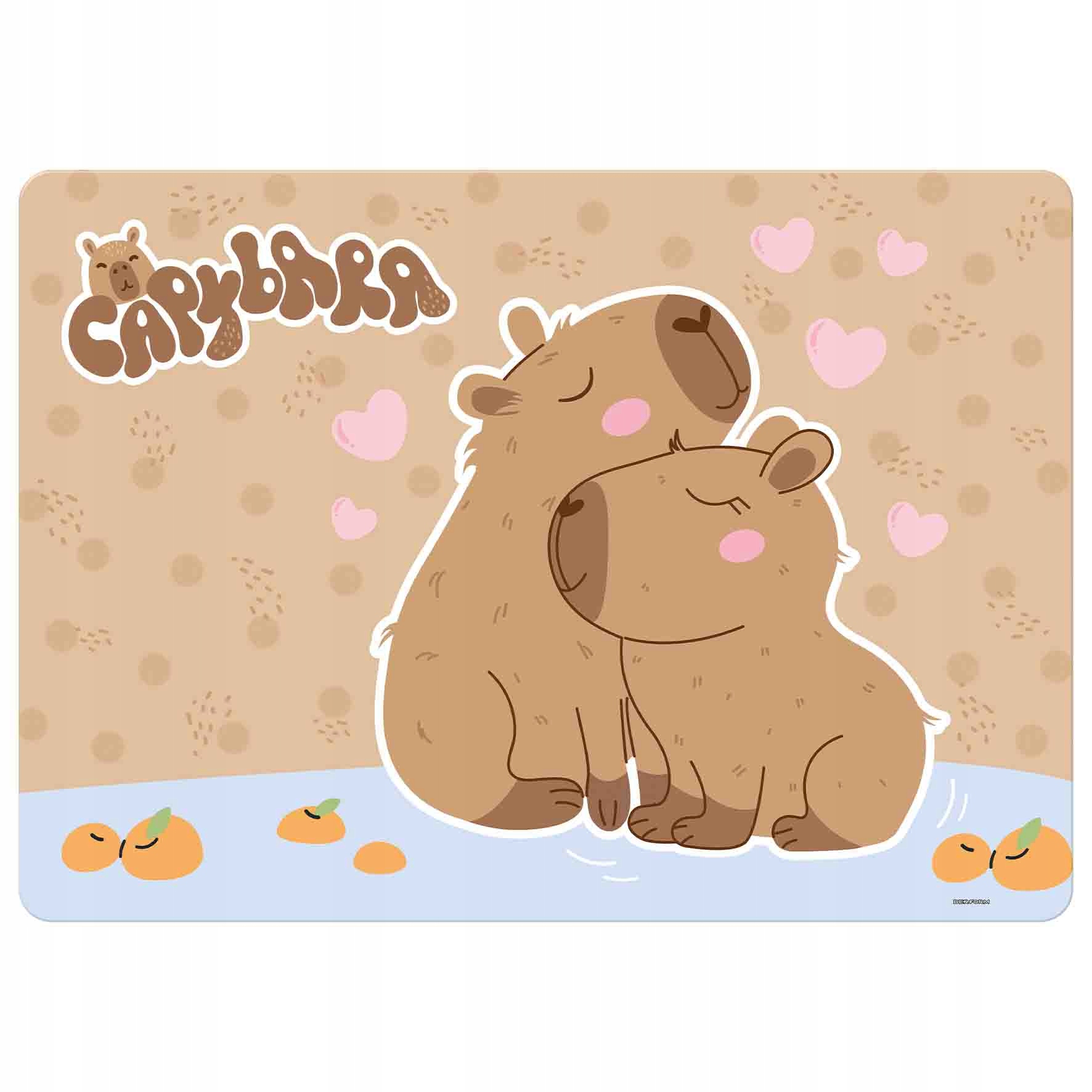 PODKŁADKA LAMINOWANA SZKOLNA NA BIURKO KAPIBARA CAPYBARA_2
