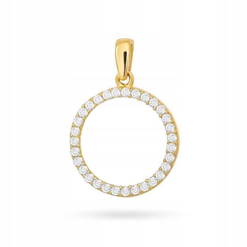 

Złota Zawieszka pr. 585 Ring Koło z Cyrkoniami 14k
