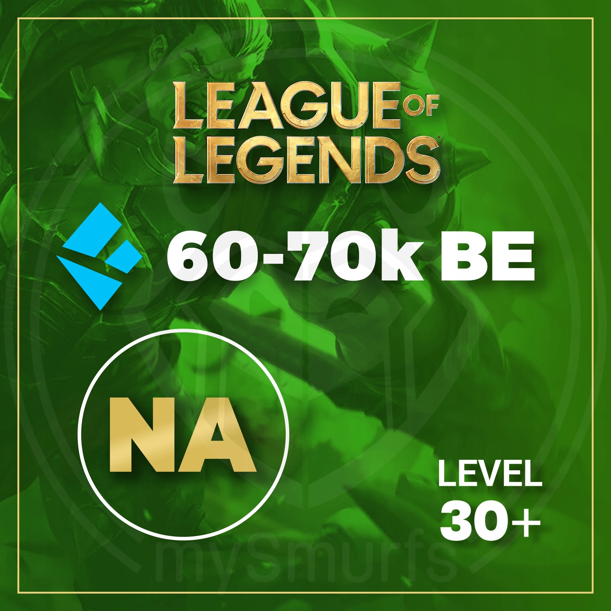 KONTO LEAGUE OF LEGENDS SMURF LOL NA AMERYKA UNRANKED 30 LVL 60-70k BE