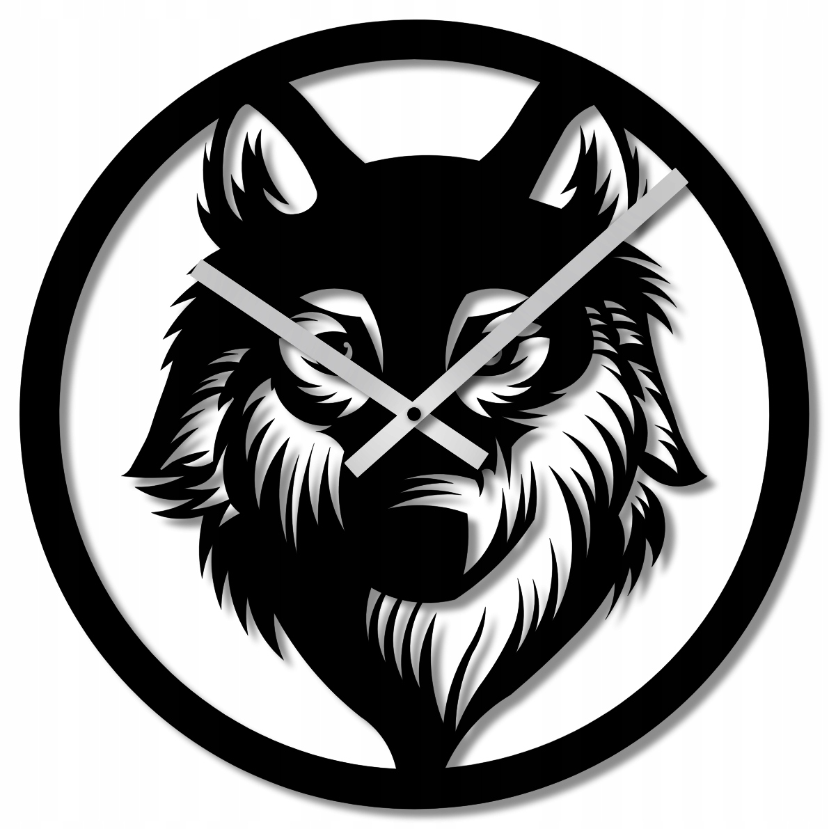 Nástěnné Hodiny 60 cm Nástěnné Hodiny Velké Obývací Hodiny S Vlkem