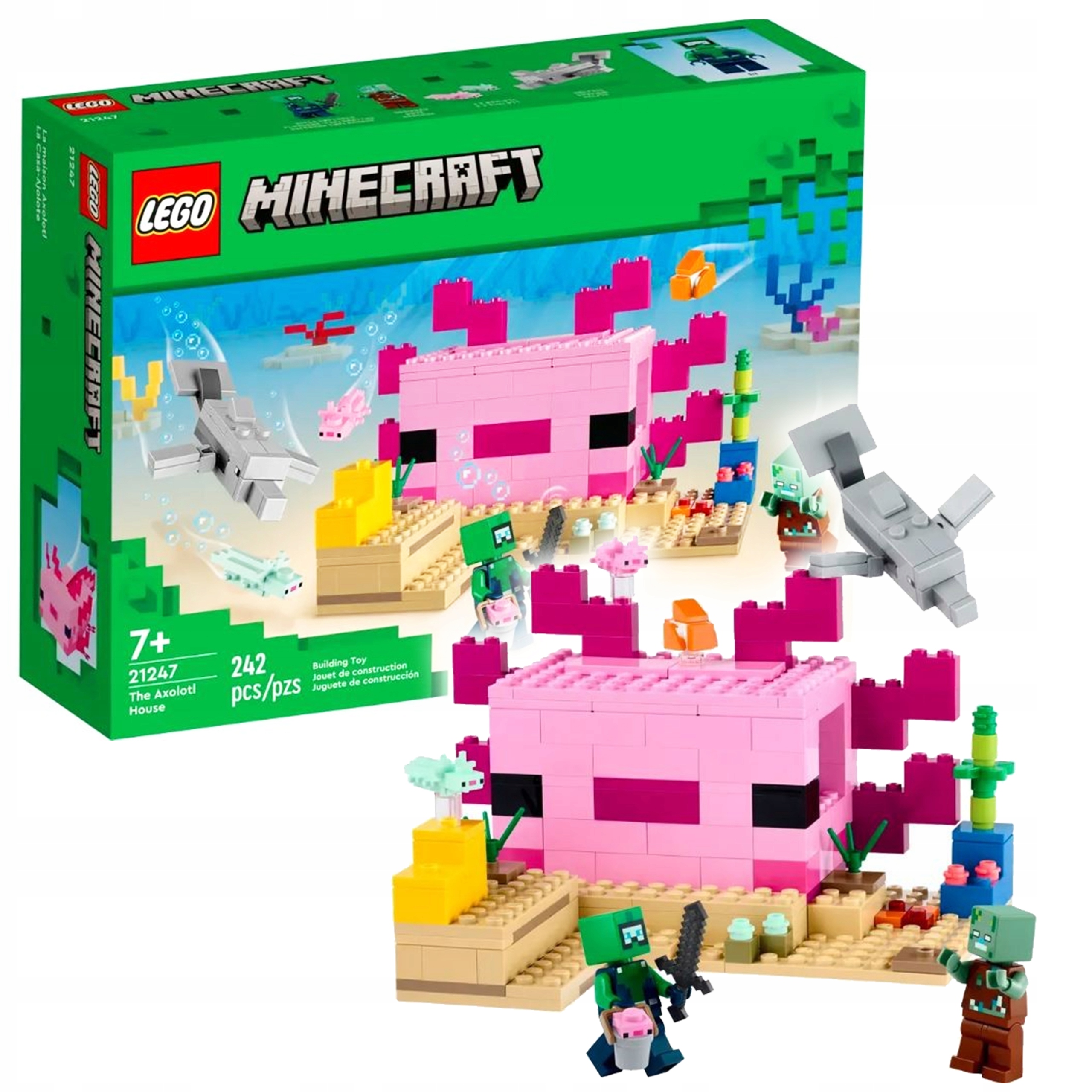 LEGO Minecraft 21247 Dom aksolotla Maincraft akselot