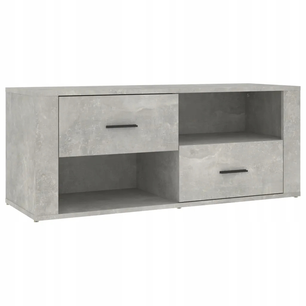 Rtv skříňka z dřevěného materiálu, šedá, betonu, 100 x 35 x 40 cm