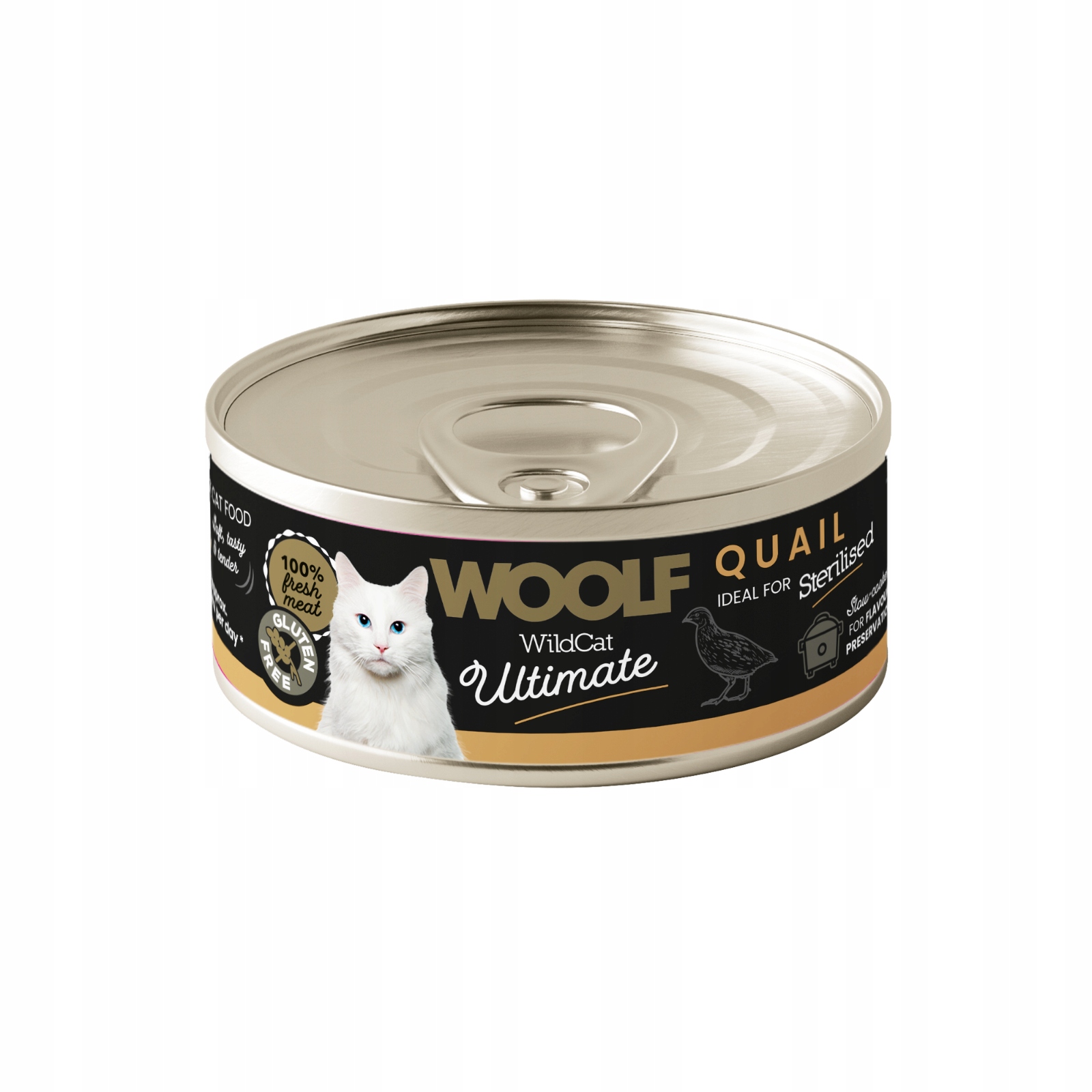Levně Woolf Ultimate Mokré krmivo pro kočky adult sterilised Křepelka 12x85g