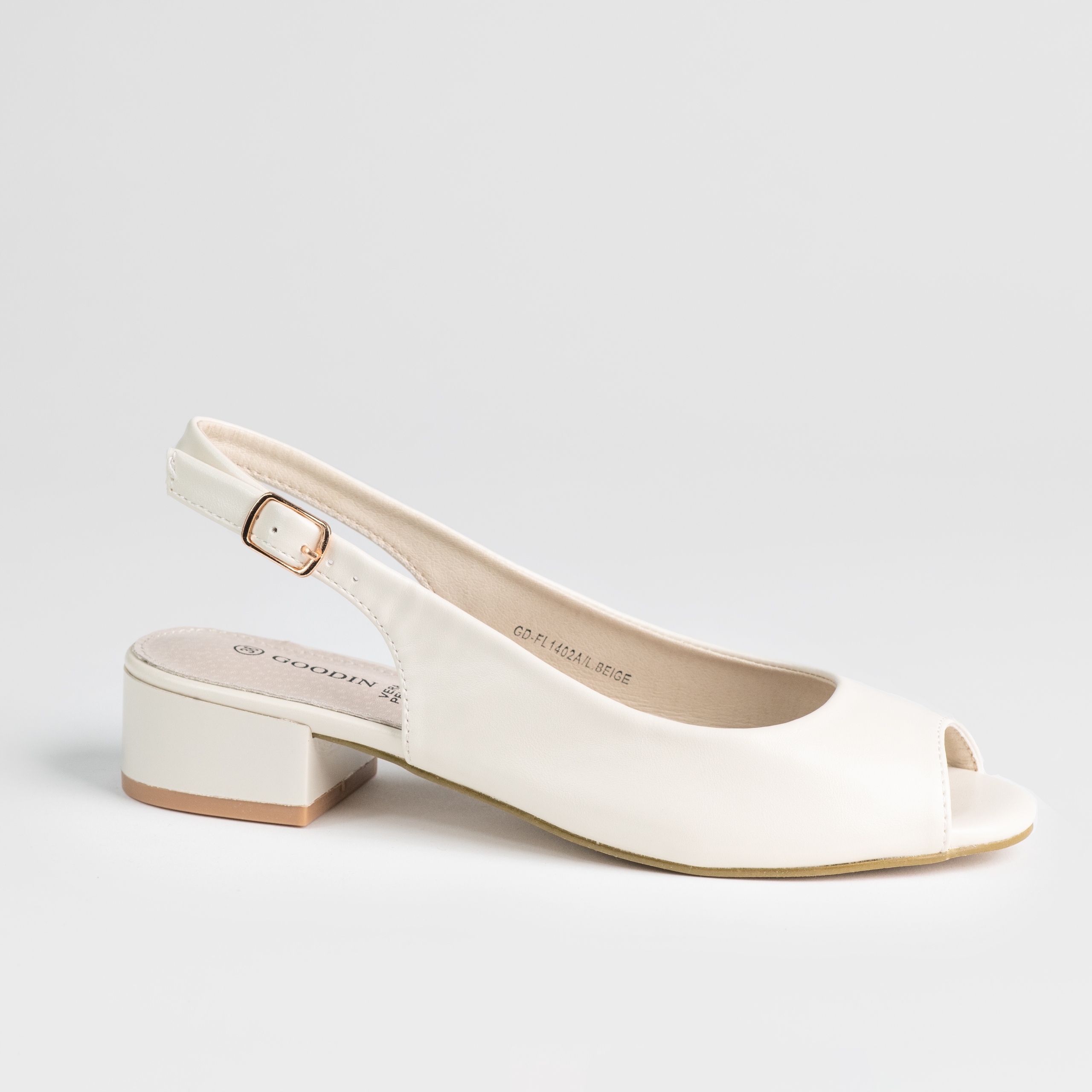 Sandały damskie Goodin GD-FL1402 skóra beż lekkie 37