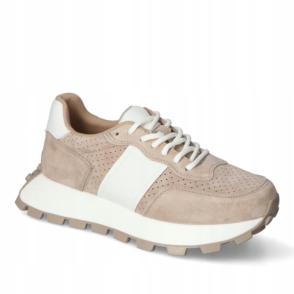 Tenisky na silné podrážce Goodin GD-XF-241 Béžová/Bílý semiš 37