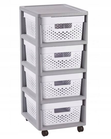 

Curver Regał Komoda Szafka Infinity 4X11L Ażur Bia