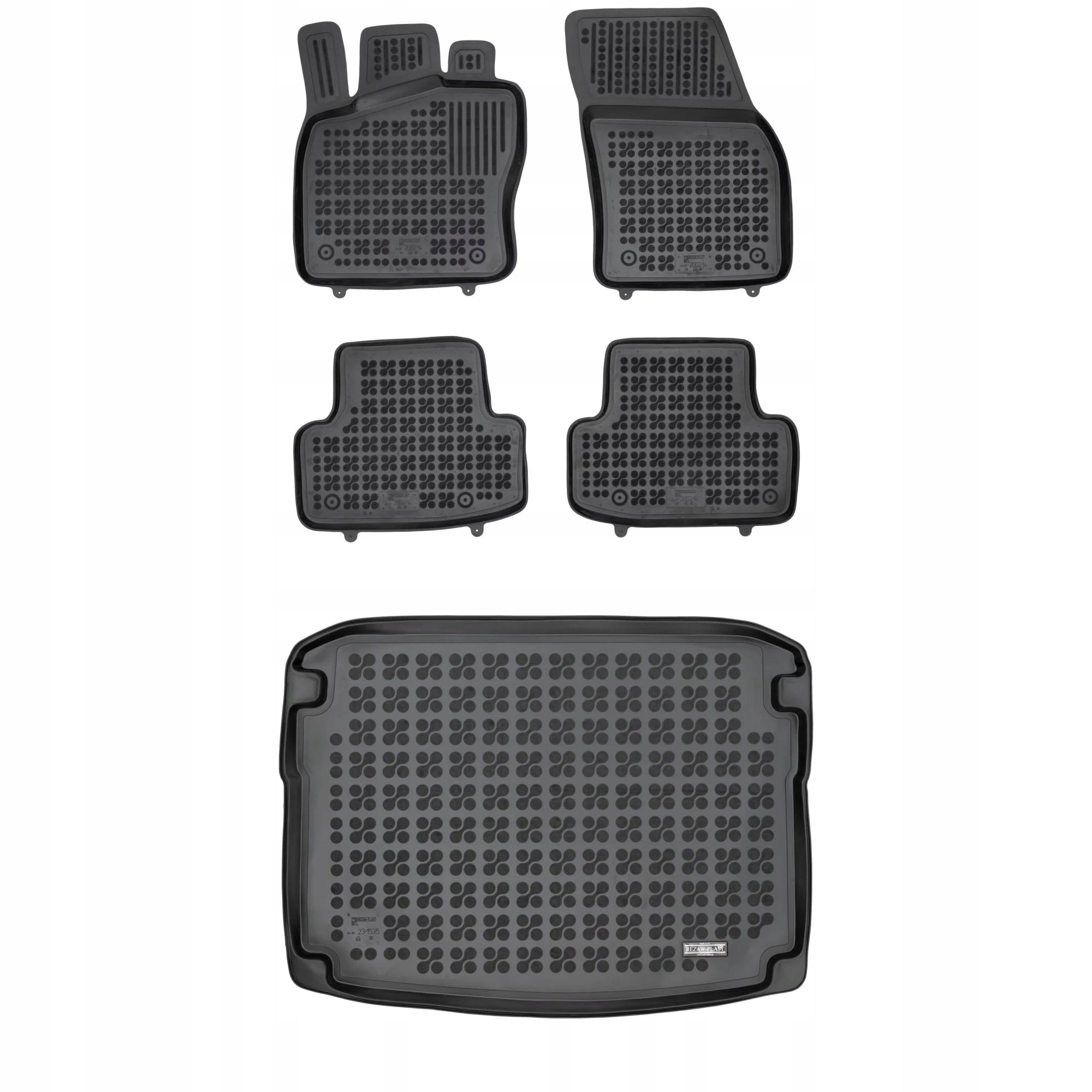 Gumová sada kobercov a rohoží Škoda Karoq od roku 2017 4x2, s opravnou sadou