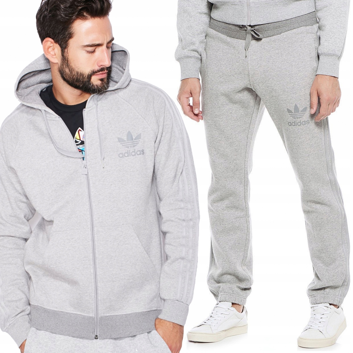 Adidas Originals komplet dresowy szary męski oryginał AB7587/AB7581 M Marka adidas