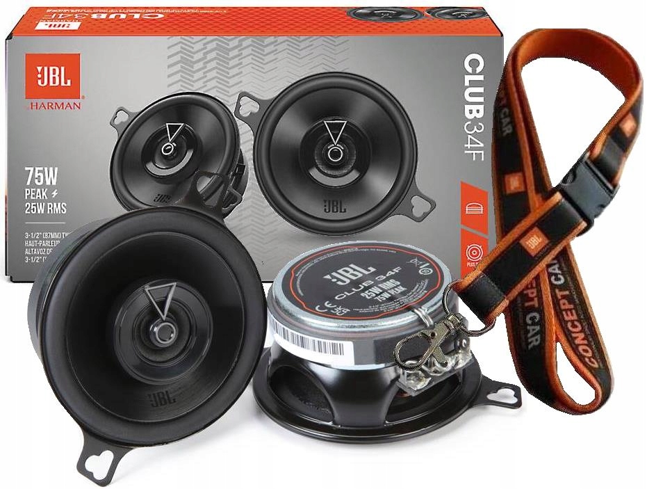 GŁOŚNIKI WSPÓŁOSIOWE - JBL CLUB 34F 75W / 25W RMS - DWUDROŻNE / 87mm