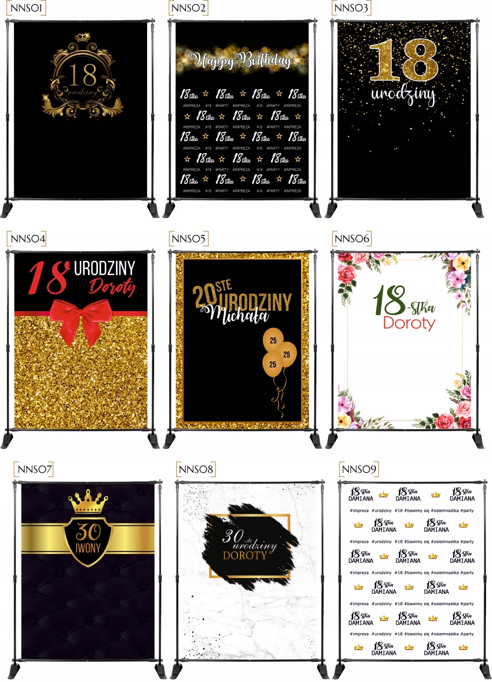 TŁO FOTOGRAFICZNE ścianka 18stka personalizowane Producent agmART