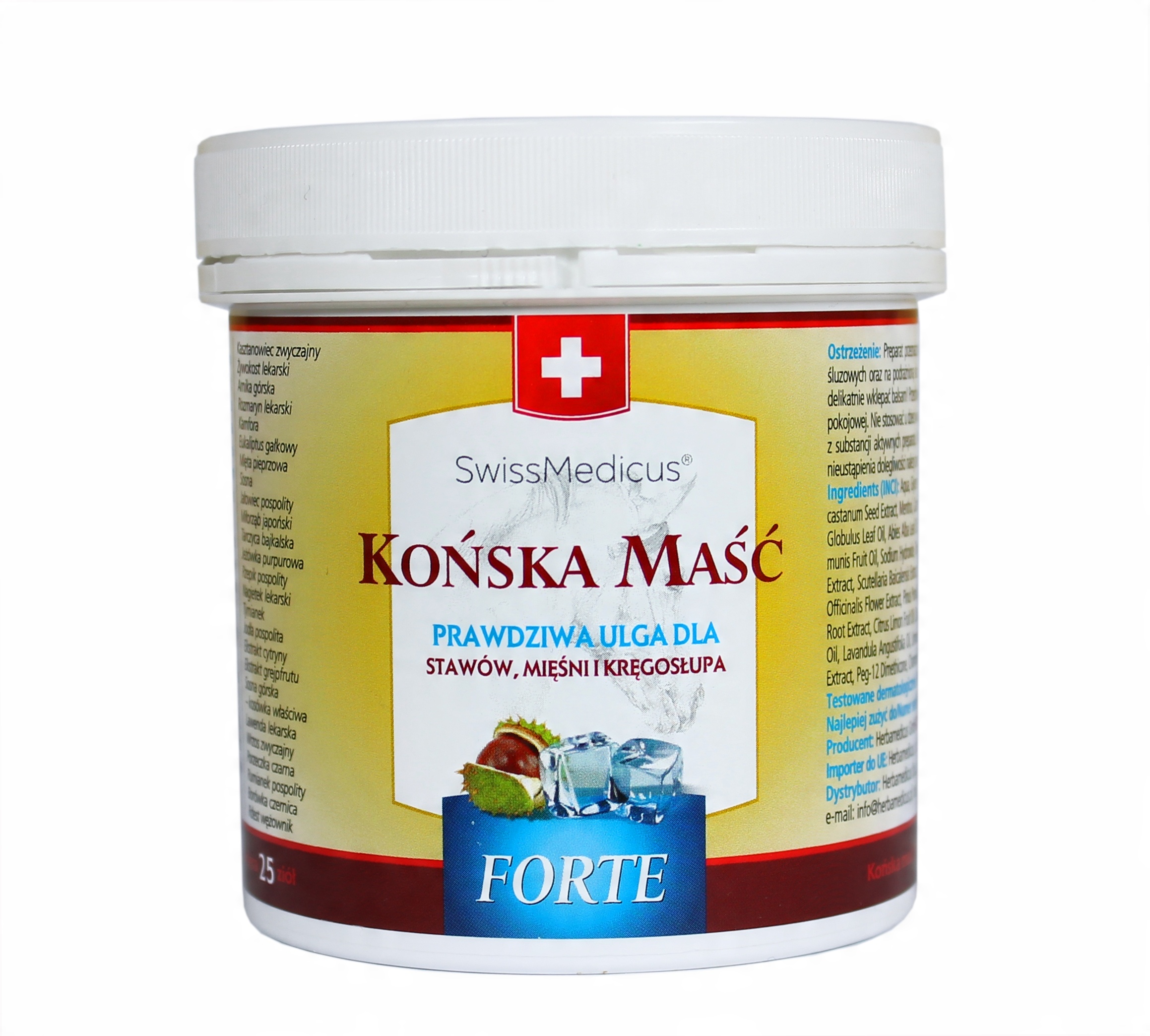 

Końska maść Chłodząca Bóle stawów i mięśni 250 ml