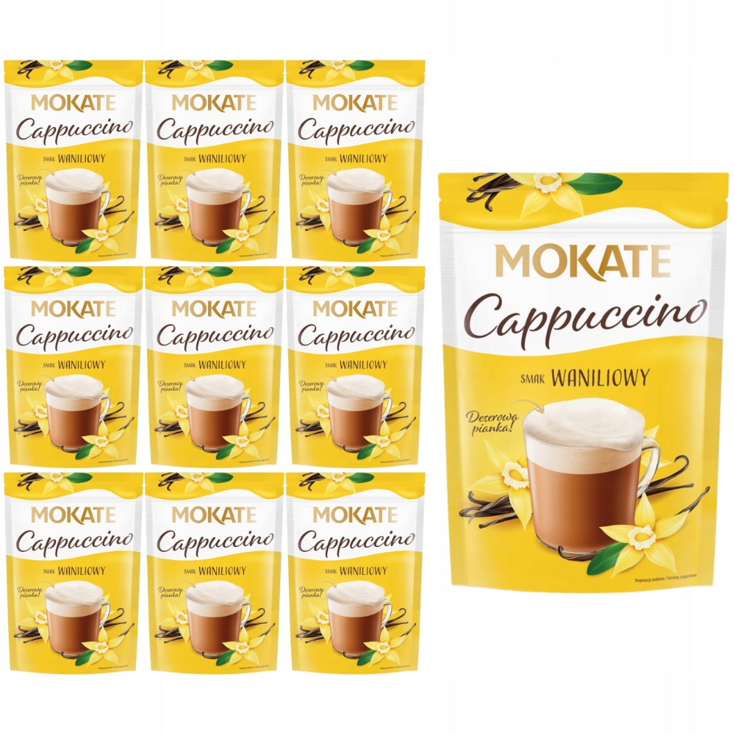 Mokate Cappuccino s vanilkovou příchutí 110 g x 10 kusů