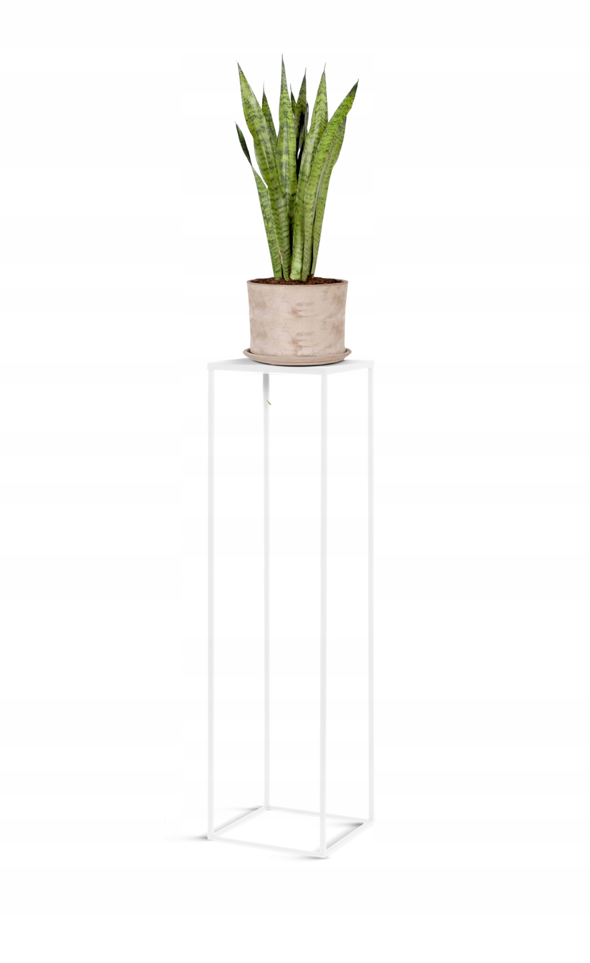 

Kwietnik stojak na kwiaty loft biały 100 cm