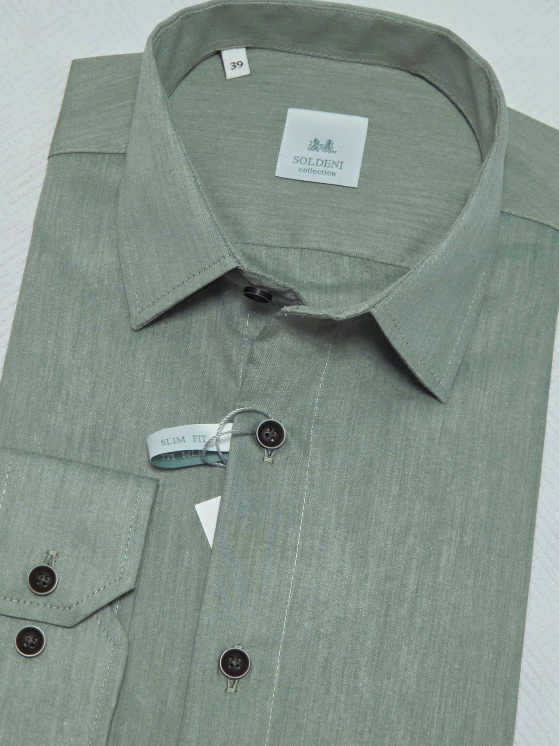 Darex Soldeni pánská košile Slim Fit barva Zeleň dlouhý rukáv 41 176/182