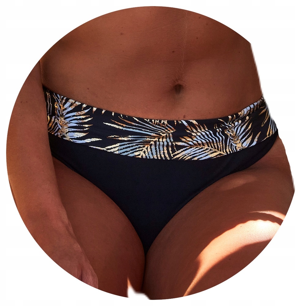 Plavky spodní část kalhotek kalhotky Lucrezia 033 černá s lístky S