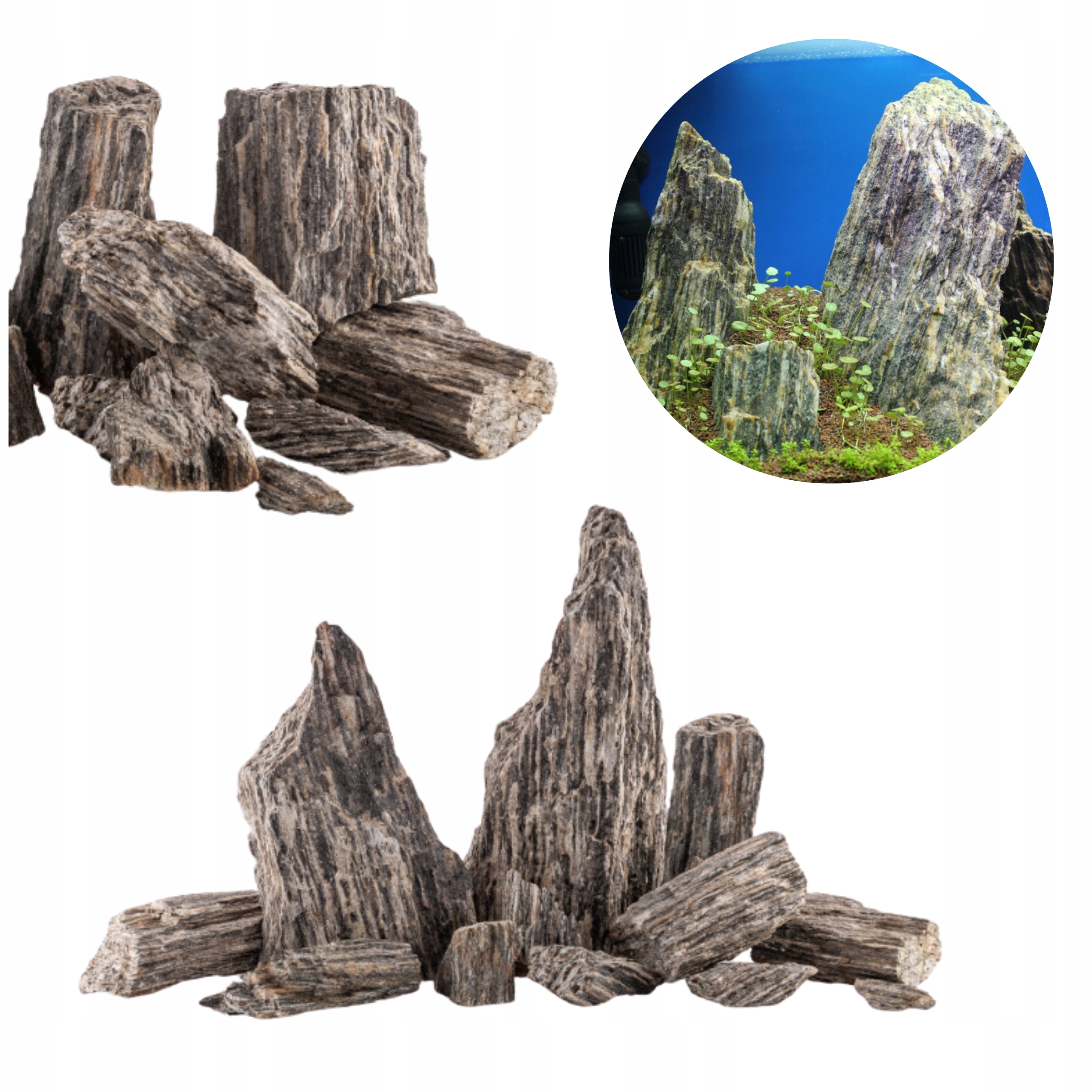 Kameny Do Akvária Hotová Aranžace Z Stromové Břidlice 15 Kg