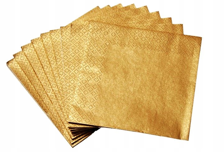 

Serwetki Złote papierowe 33x33 cm 20 sztuk