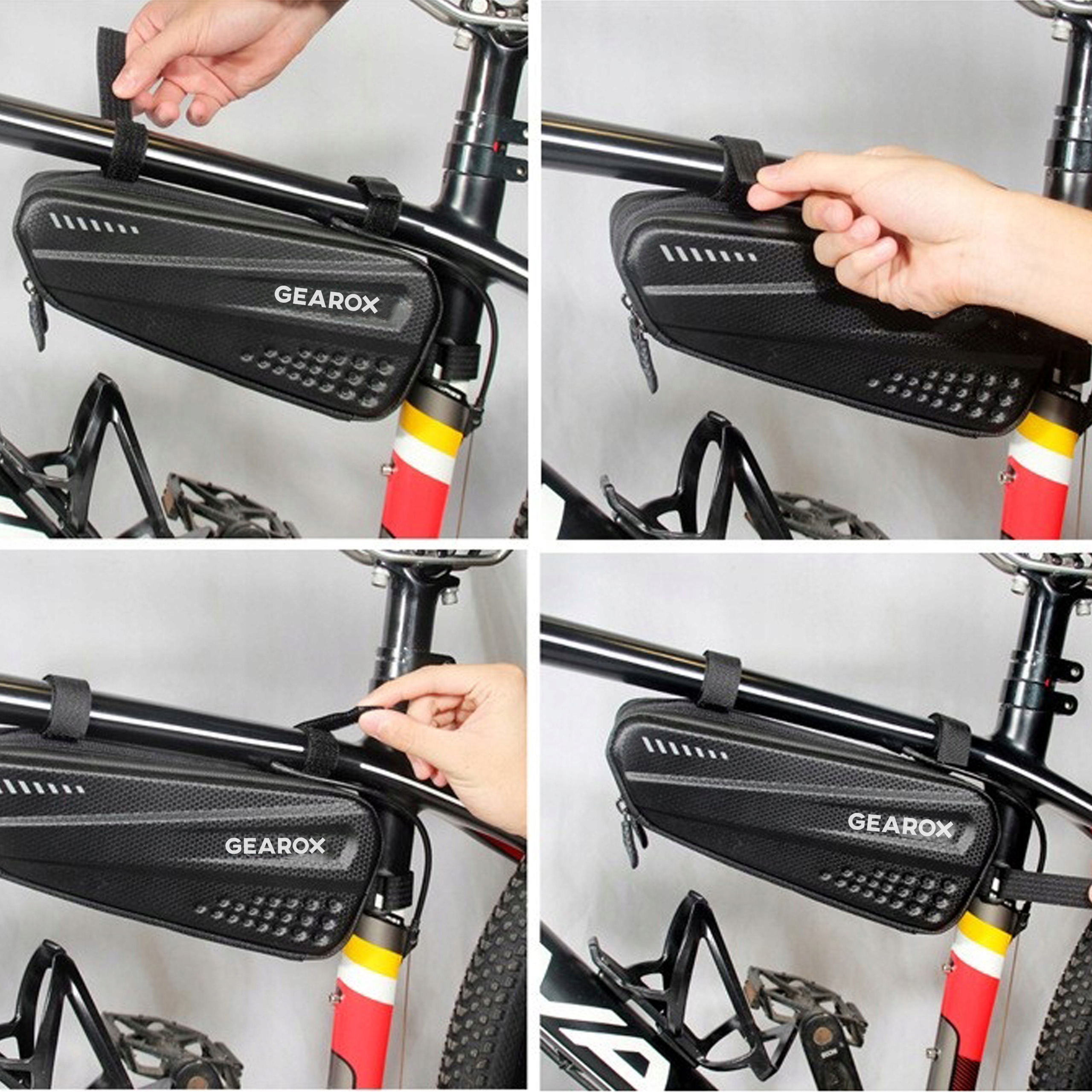 WODOODPORNA SAKWA ROWEROWA TORBA SZASZETKA NA ROWER POD RAMĘ GEAROX SZTYWNA Montaż na ramę
