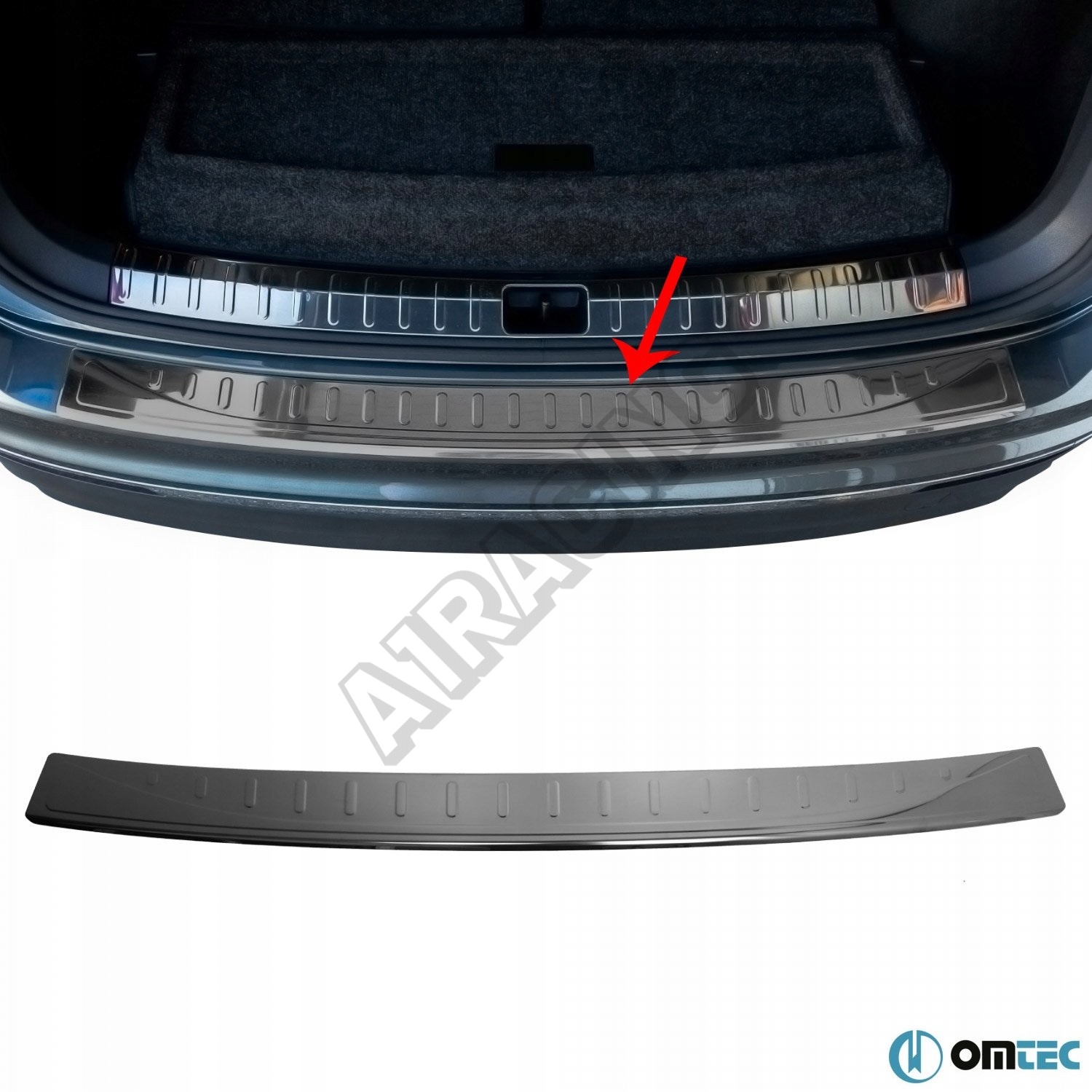 Nerez kryt zadného nárazníka Omtec Vw Tiguan II 2016+ tmavý chróm