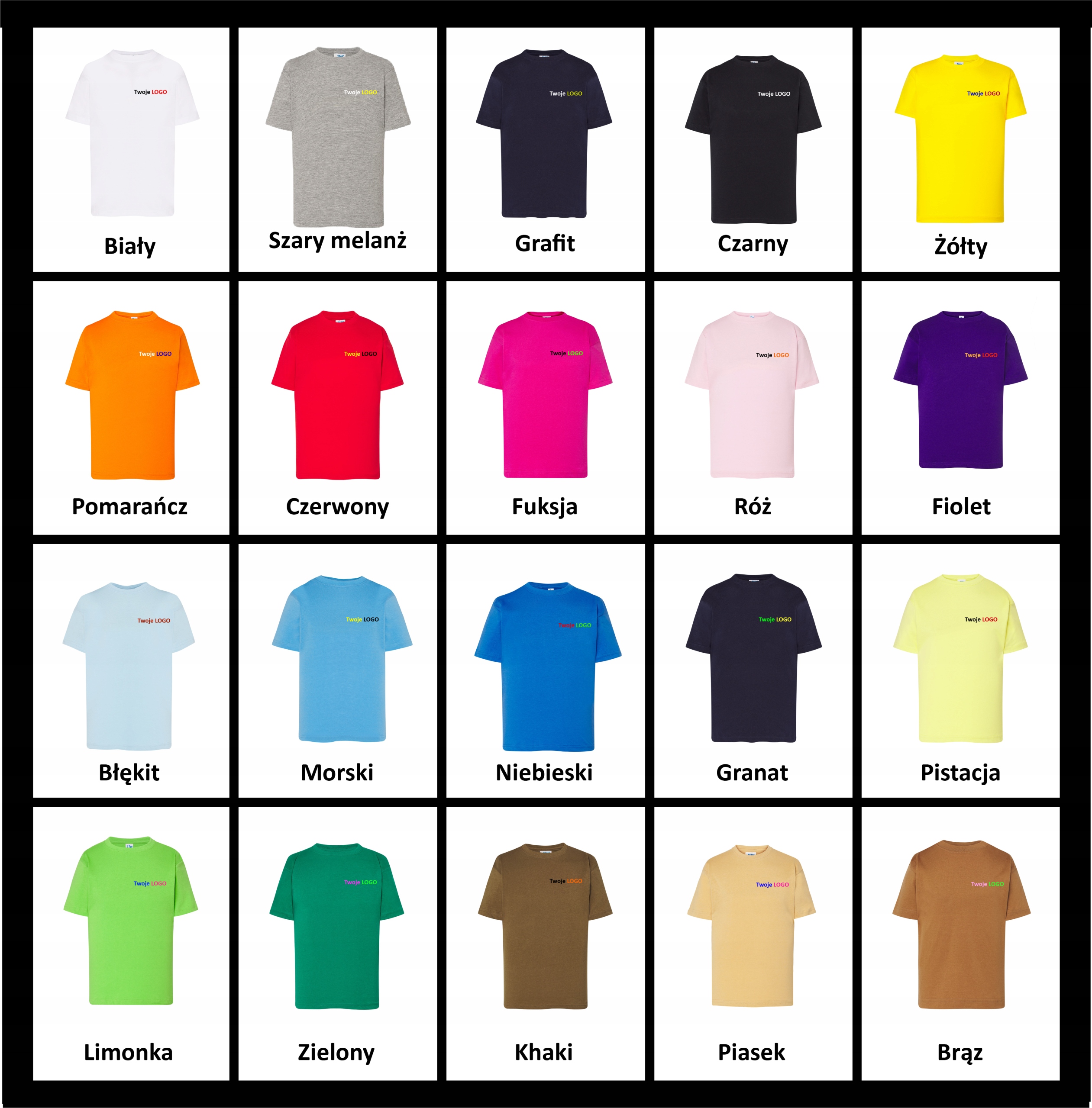 Koszulka dziecięca duży nadruk z przodu KOLORY Kod producenta MBK00032