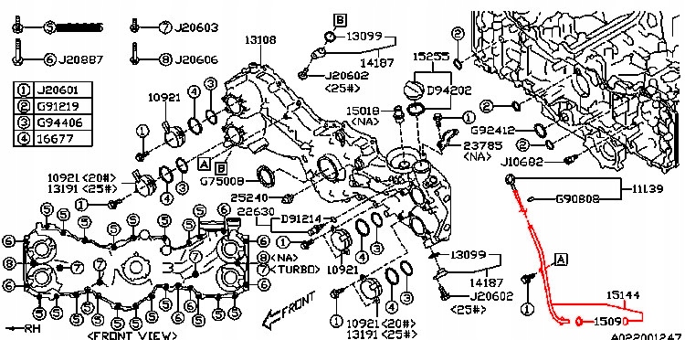 15144AA241 - SUBARU LEGACY OUTBACK LEVORG ТРУБКА ЩУПА МАСЛА FB