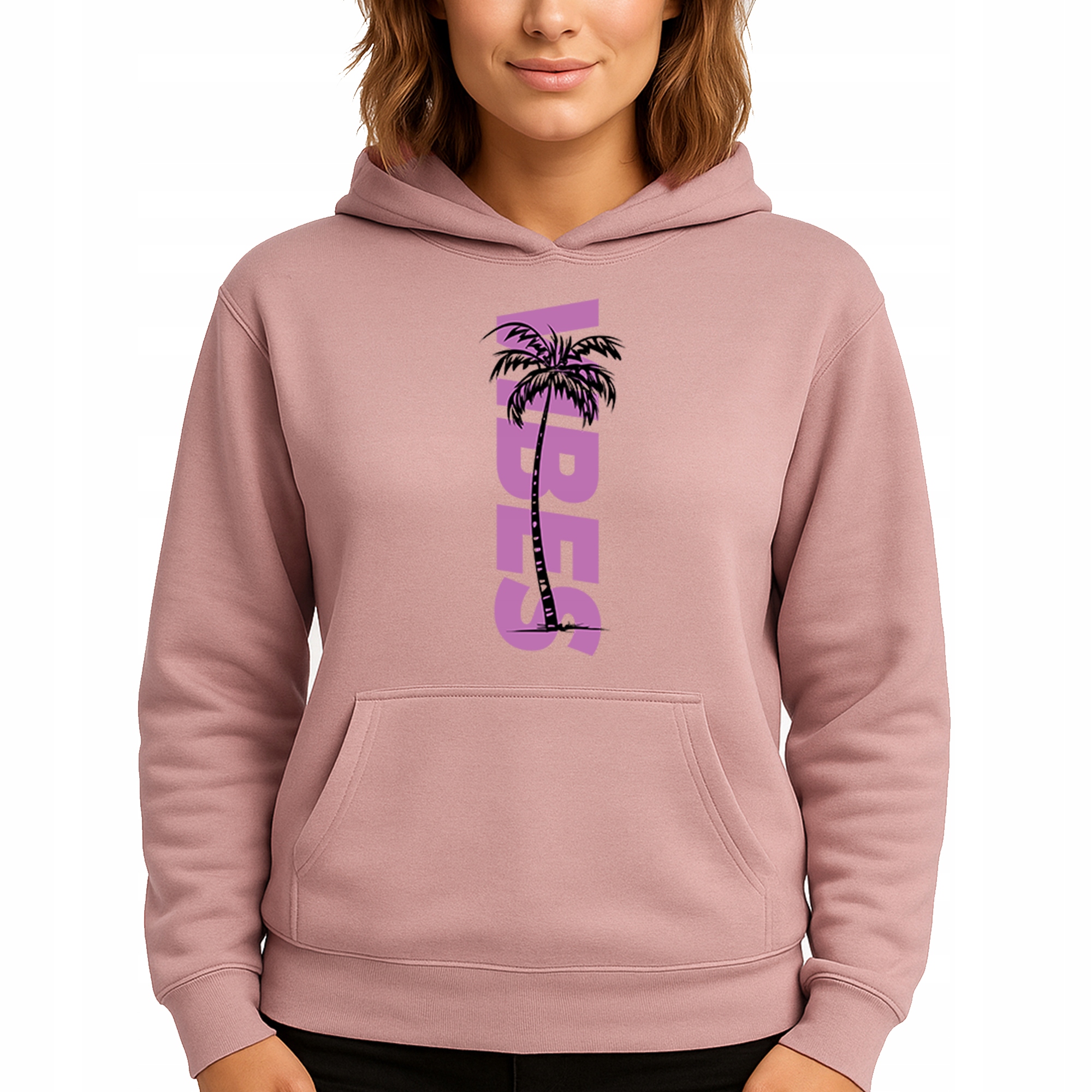 Mikina Růžová Hoodie S Kapucí Klokanka Dárek Pro Ni Vibes Vel S