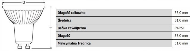 10x Żarówka LED GU10 4,3W = 50W 350lm 2700K OSRAM Rodzaj LED