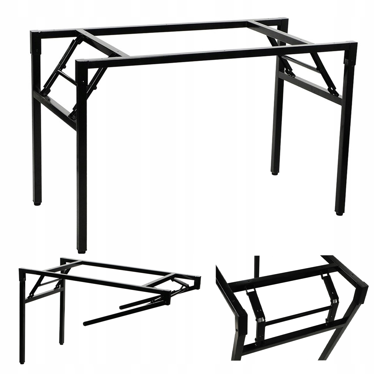 Skladací Stolový Rošt NY-A024 116 X 56 CM, Čierne Nastaviteľné Nožičky