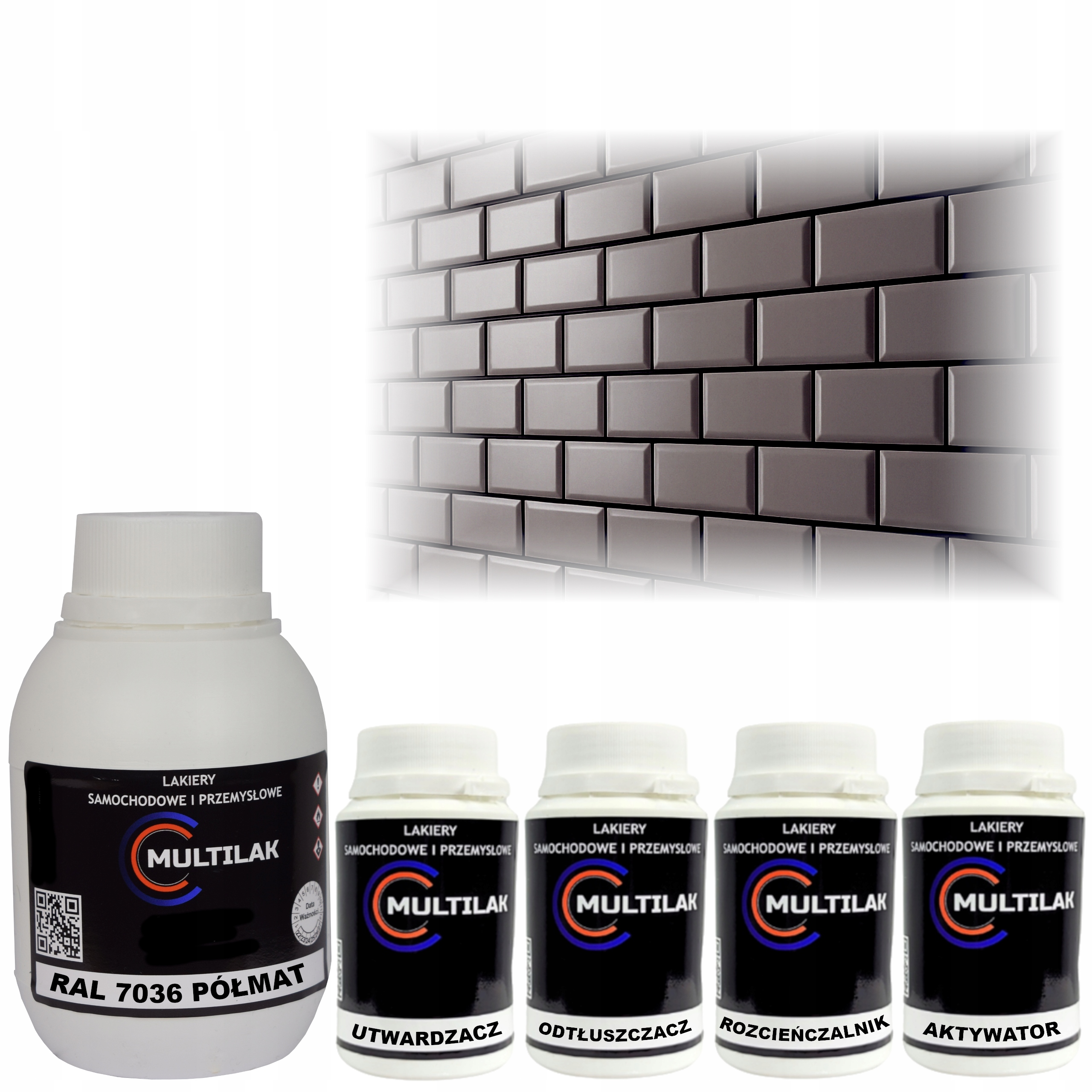 Lak barva Ral 7036 na glazuru dlaždic na váleček štětec 0,5L Polomat