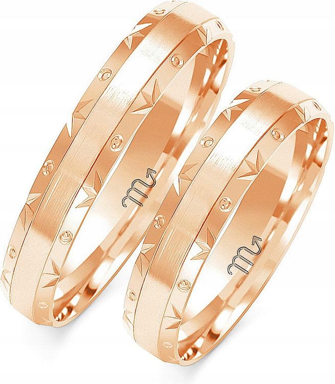 Zlatý snubní prsten 14k 585 r 29 30 31 originální s gravírováním růžové zlato