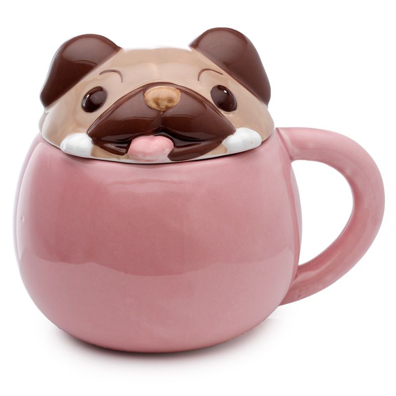 

Kubek ceramiczny z przykrywką Pies Mops
