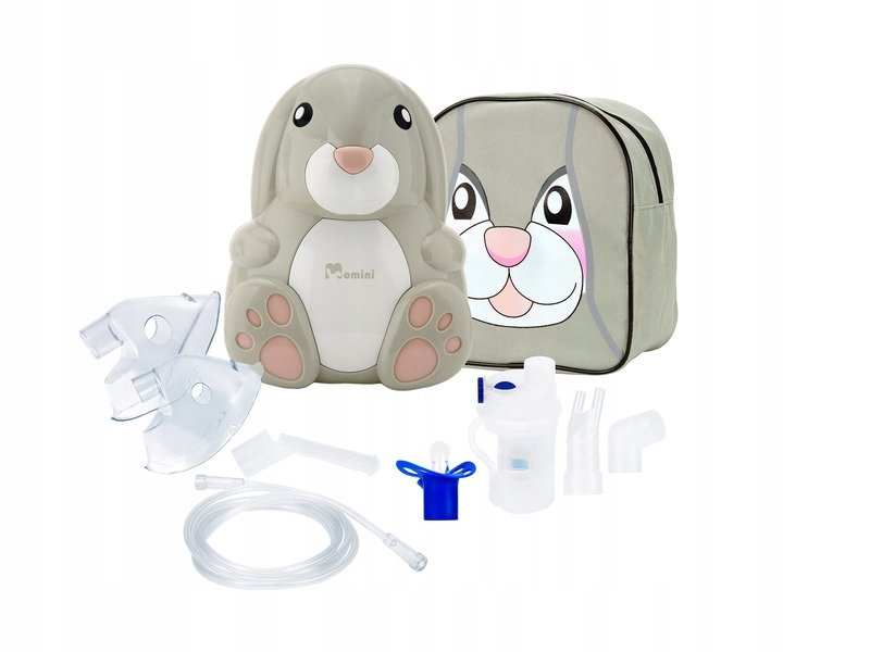 Nebulizator Pneumatyczno-tłokowy Momini NebuBunny Szary