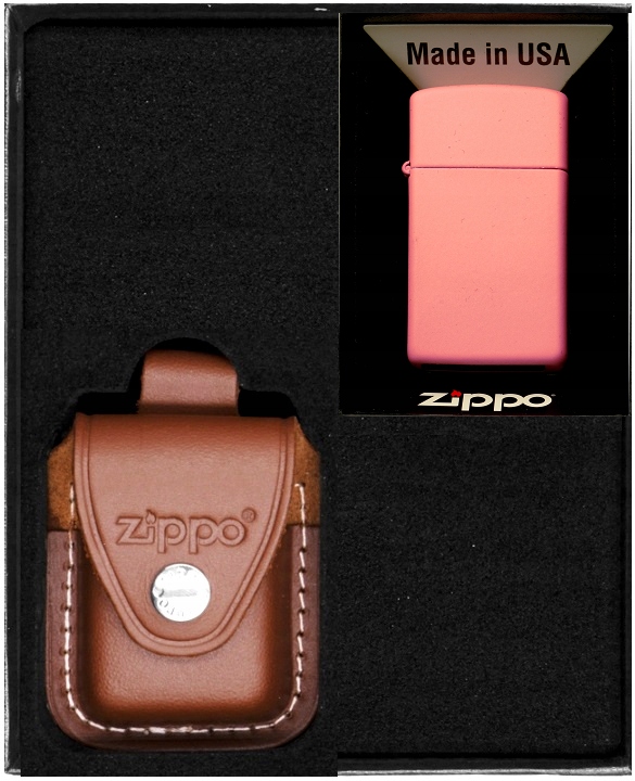 Zestaw ZIPPO PINK MATTE SLIM pezentowy*nr2