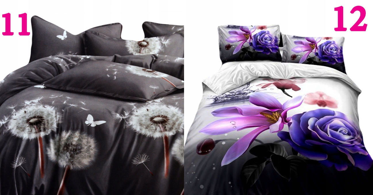 3D POŚCIEL 100% SATYNA BAWEŁNIANA 200X220 4cz. Wymiary poduszki 70x80cm