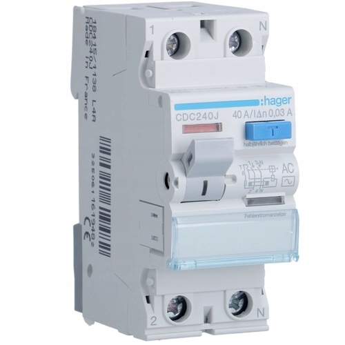 Proudový Spínač 40A 30MA 2-PÓLOVÝ Ac