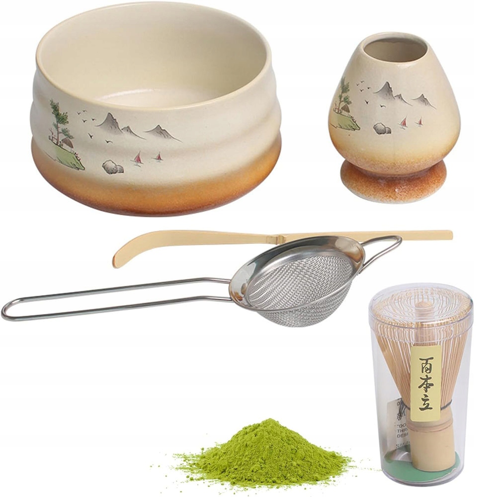 Levně Sada na čaj Matcha Keramická Kompletní Obřadní Vzor Dárek