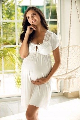 Lupo Lupoline 3012 dámská noční těhotenská košile ecru 42