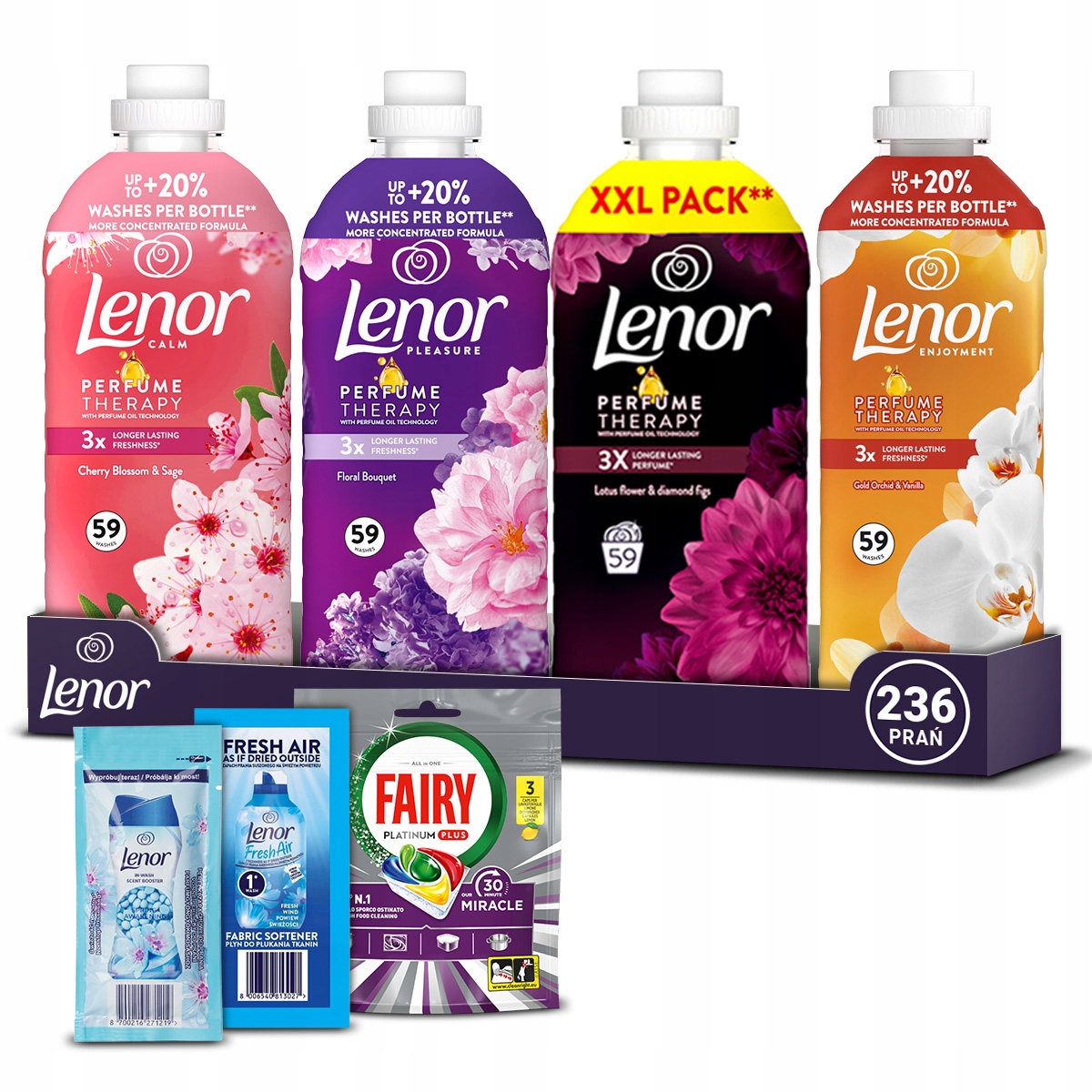 Lenor płyny do płukania orchid vanilla diamond figs 236 prania 5L Gratisy
