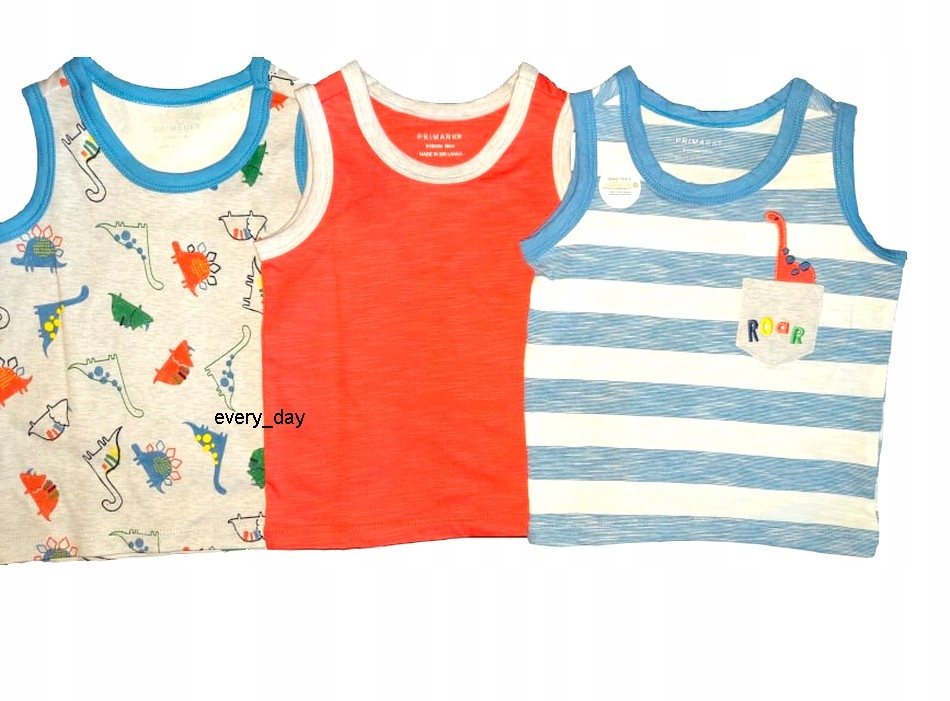 

Podkoszulek Primark 3 szt. Dino 9-12 mies. 80